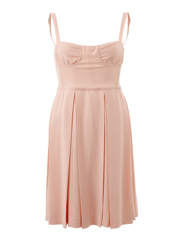 Elegant Pink Viscose Bodice Dress